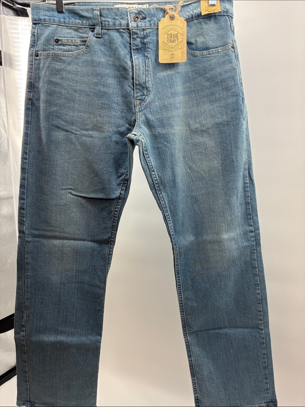 True Craft Men's Medium Light Blue Straight Jeans